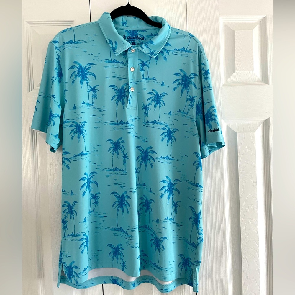 Mens Chubbies Large Performance Tropical Floral Polo Shirt